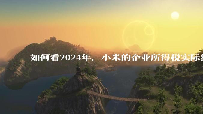如何看2024年，小米的企业所得税实际纳税额超过华为？
